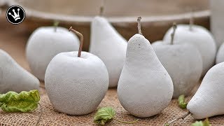 DIY  Herbstdeko selbermachen  Früchte aus Beton  Gießform aus Silikon herstellen  How to [upl. by Airemat]