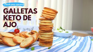 Galletas keto de ajo super crujientes  Libres de gluten low carb y muy facil [upl. by Enalahs]