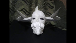 Ichigo full hollow mask from pepakura  step by step Part III head and horns [upl. by Blatt950]