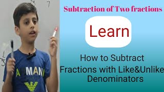 Fractions  भिन्न का घटाना  Subtraction of fraction by trick and LCM method  How to subtract [upl. by Miof Mela]