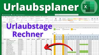 Excel Urlaubsplaner 2025 erstellen  Urlaubstage automatisch eintragen amp berechnen für Mitarbeiter [upl. by Rossen]