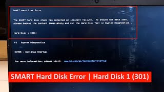 SMART Hard Disk Error Hard Disk 1 301 The SMART hard disk check has detected an imminent failure [upl. by Adnael]