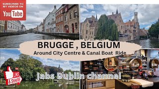 BRUGGE BELGIUM Around City Centre amp Canal Boat Ride [upl. by Itsirk]