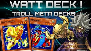 WATT Deck   NEW Support  YuGiOh  Duel Links [upl. by Notrem]