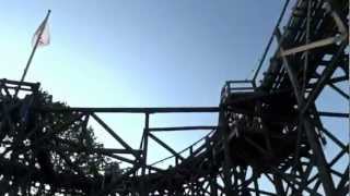 Rollercoaster Rutschebanen in Bakken Kopenhagen Denmark Onride [upl. by Gothard]