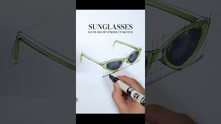 Sunglasses sketch  Product design sketch [upl. by Brothers]