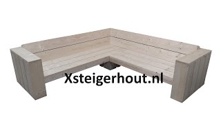 Hoekbank steigerhout maken [upl. by Mack]