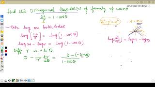 Orthogonal trajectories Differential equation 22MATX1121MAT1118MAT11VTUSUK M12ar1costheta [upl. by Bolten880]