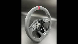 alcantara Steering Wheel Cover For Audi RS steeringwheelcover sewingaudio audis4 audirs5 [upl. by Oisinoid419]