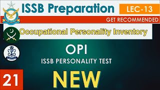 Part 21ISSB Lecture 13NEW OPI in ISSBPersonality test ISSB Officer Personality Inventory [upl. by Legnaesoj]