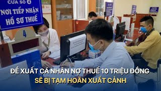 Đề xuất cá nhân nợ thuế 10 triệu đồng sẽ bị tạm hoãn xuất cảnh  VTVMoney [upl. by Barcot]