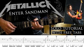 Metallica  Enter Sandman guitar solo lesson with tablatures and backing tracks [upl. by Mirak]