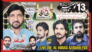 livemajlis 13 Nov 2024  Zeshan Parak MalikPur Stop Nashatabad Faisalabad  AlAbbasazadariFsd [upl. by Donall]