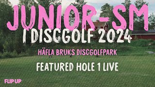 JuniorSM i Discgolf på Häfla Bruk 2024 Featured hole 1 [upl. by Amik]