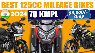 Best 125CC Mileage Bikes of 2024  70 Kmpl😮  Top 5 Motorcycles Under 1 Lakh  Hindi [upl. by Wallack]