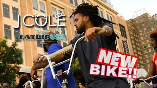 J COLE’S NEW DREAMVILLE BIKE Riding in HOUSTON Built by FATLIP USA BMX [upl. by Ynnek]