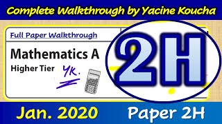 January 2020 IGCSE Maths Paper 2H Edexcel  Complete Walkthrough by Yacine Koucha [upl. by Aljan]