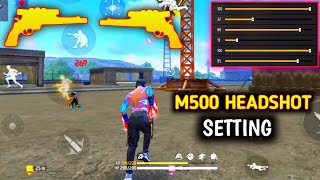 M500 Headshot Sensitivity Setting 😈  Free fire headshot setting  all gun headshot trick [upl. by Jerrie]