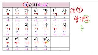 한글 공부ㄲ받침ㅣKOREANㅣ한글 읽기 ㅣ한글 쓰기 ㅣ한국어ㅣ한글파닉스 ㅣKorean phonicsㅣHangul [upl. by Enillebyam]