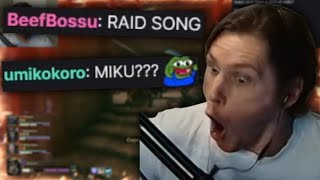 Jerma FINALLY Sings The Raid Song Again Hatsune Miku In Chat and Jerma Gets Roasted [upl. by Eimilb]