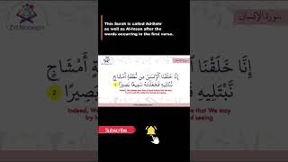 Surah AlInsan Beautiful Recitation [upl. by Analahs]