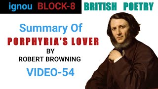 PORPHYRIAS LOVER by Robert Browning  BRIEF SUMMARY [upl. by Kohsa]