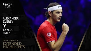 Alexander Zverev v Taylor Fritz Extended Highlights  Laver Cup 2024 Match 7 [upl. by Johm658]