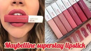 Maybelline superstay lipstick 💄 review and swatches review swatches youtubereview [upl. by Adnirak]