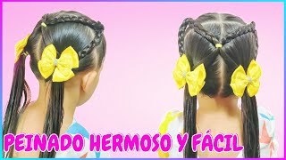 🤩 PEINADO DE NIÑAS EN 5 MINUTOS  cute hairstyle for girls [upl. by Meryl595]