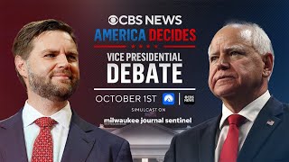 VP debate 2024  Simulcast CBS News Vice Presidential Debate with Walz Vance [upl. by Zeni]