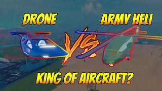 Roblox Jailbreak Army Heli Blackhawk VS Drone Speed Test [upl. by Ileak]