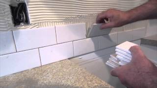 How to install a simple subway tile kitchen backsplash [upl. by Adnilg]