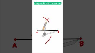 perpendicular bisector of a segment  Simple construction shorts [upl. by Mosira582]