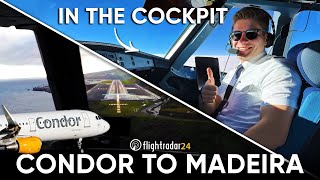 In the cockpit with Condor to Madeira [upl. by Matlick]