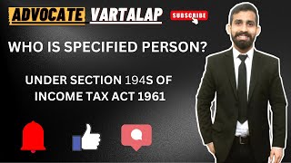 specified person income tax  194s tds  194s tds on crypto  194s itr filing [upl. by Notsa833]