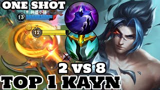 Wild Rift Kayn  Top 1 Kayn Gameplay Rank Challenger [upl. by Anirbas]