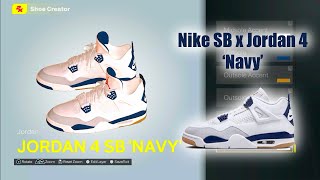 NBA 2K25 Shoe Creator  Nike SB x Jordan 4 Navy [upl. by Hedvah]