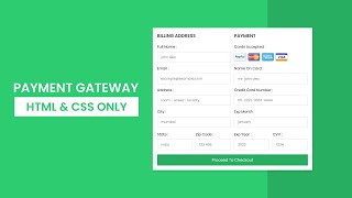 Create A Responsive Payment Gateway Form Design Using HTML amp CSS Only [upl. by Illib]