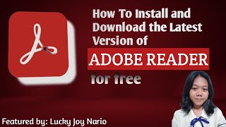 GET ADOBE READER FOR FREE FROM ADOBE SITE  BY LUCKY JOY NARIO [upl. by Ygiaf191]