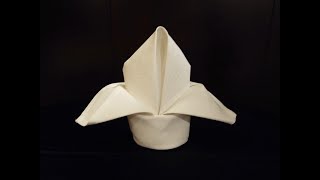 Easy Slow and Descriptive Napkin Folding Tutorial on Bishop’s Hat [upl. by Selij]