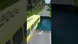 Bus vs water pit 31  carsvswaterpit beamngdrive doubleflatbedtrailertruckvsspeedbumps [upl. by Prud304]