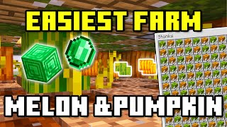 SIMPLE amp FAST Pumpkin  Melon Farm  Minecraft Bedrock Tutorial [upl. by Alsi]