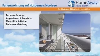 Norderney FerienwohnungAppartement Seekiste Meerblick 1 Reihe Balkon  FeWodirektde Video [upl. by Annaoy]