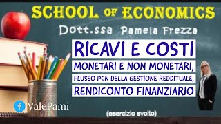 Ricavi e Costi Monetari e non monetari flusso PCN della gestione reddituale rendiconto finanziario [upl. by Bertolde]