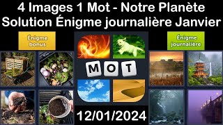 4 Images 1 Mot  Notre Planète  12012024  Solution Énigme Journalière  Janvier 2024 [upl. by Lana]