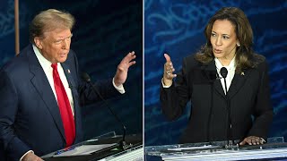 PHOTOS US presidential debate between Harris and Trump  AFP [upl. by Olivero376]