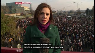 Hiljade građana blokirale autoput u Beogradu [upl. by Htebasyle]