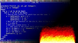 Old school VGA fire animation using Turbo Pascal  DOSBox [upl. by Ark]