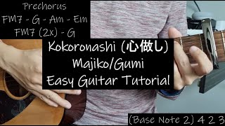 Kokoronashi Guitar Tutorial  Majiko  Gumi  Easy Guitar Chords  English [upl. by Etiuqal753]