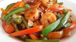 How to make Shrimp 🍤 Stir Fry  with Bell peppers Sweet amp Spicy Home Recipe [upl. by Edyaw]